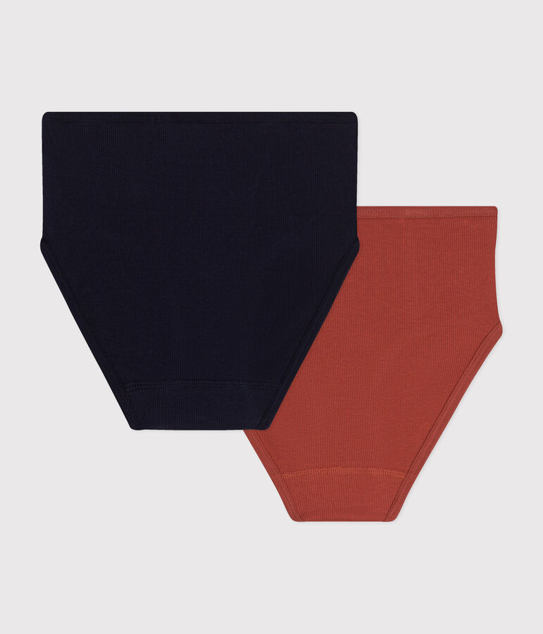 Women's Plain Cotton and Elastane Briefs - 2-Pack multicolor
