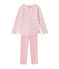 Girls' pyjamas in reversible tube knit VIENNE pink/ROSE pink/MULTICO