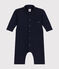 Babies' Long Fleece Jumpsuit SMOKING blue