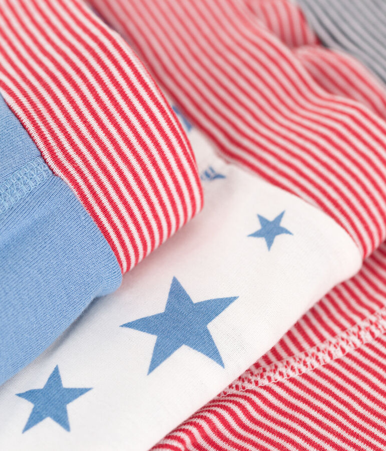 Children's star print cotton boxers with a covered waistband - 3-Pack multicolor