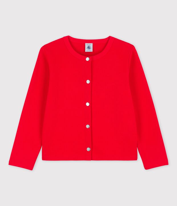 Girls' Cotton Cardigan red