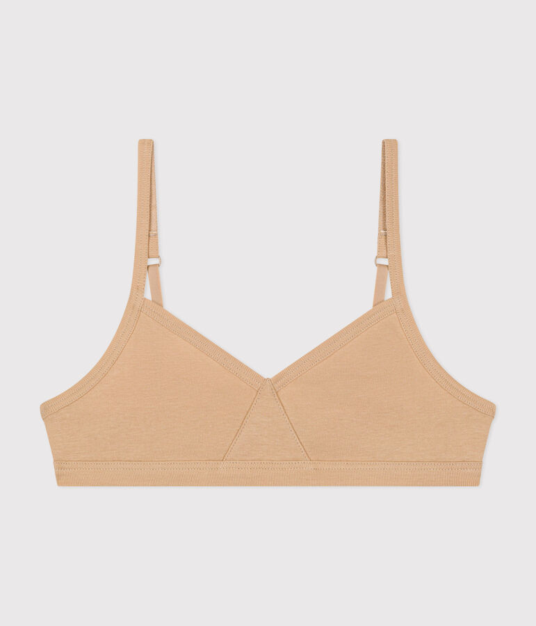 Soutien-gorge triangle en coton enfant beige
