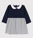 Babies' Long-Sleeved Dual Material Dress
