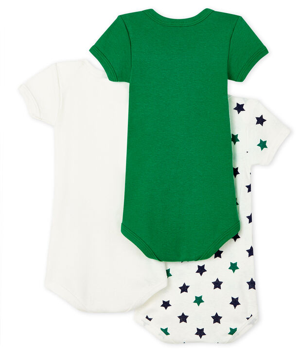 Baby Boys' Short-Sleeved Cotton/Linen Bodysuit - 3-Piece Set multicolor