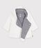 Babies' padded knitted jacket with a pinstripe lining white