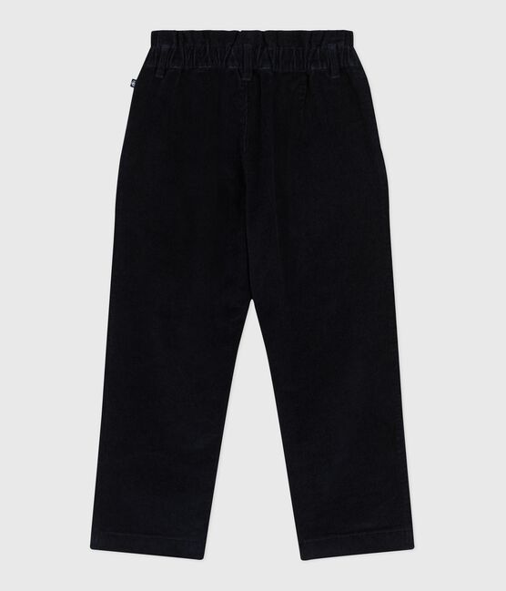 Girls' plain corduroy trousers SMOKING blue