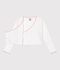 Children's plain cotton wrapover cardigan white