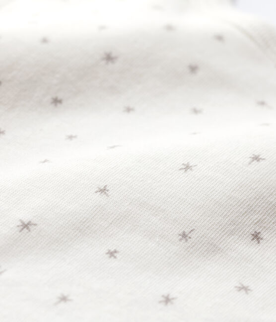 Starry White Organic Cotton Baby Bib MARSHMALLOW white/GRIS grey