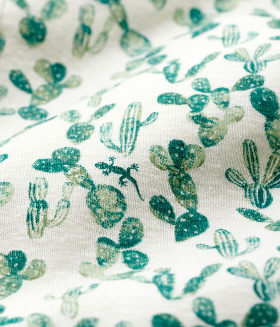 Babies' Cactus Cotton and Linen Blend Playsuit MARSHMALLOW white/MULTICO white