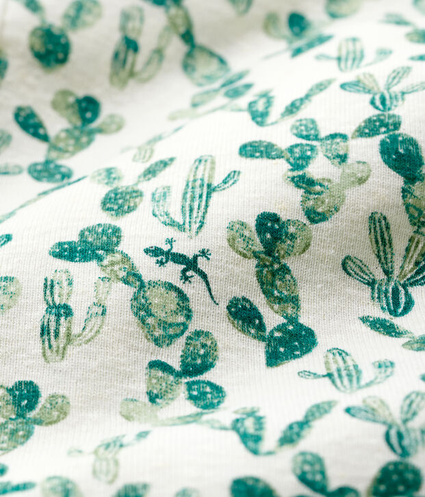 Babies' Cactus Cotton and Linen Blend Playsuit white/multicolor