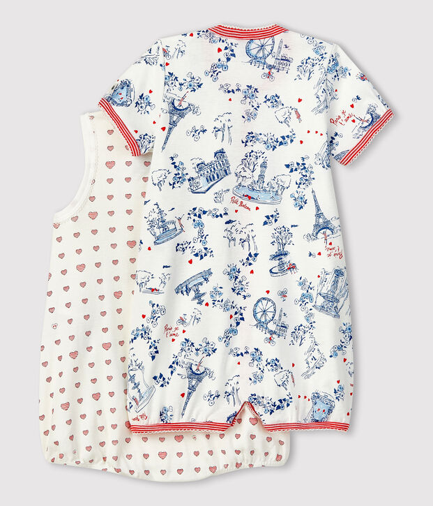 Baby Girls' Ribbed Playsuit - 2-Pack multicolor