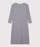 Women's full-length nightdress in stripy cotton blue/white