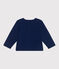 Babies' plain cotton cardigan MEDIEVAL blue