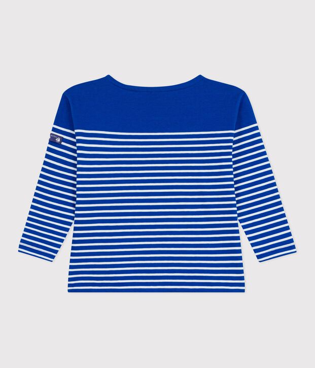 Children's cotton Breton top blue/ecru