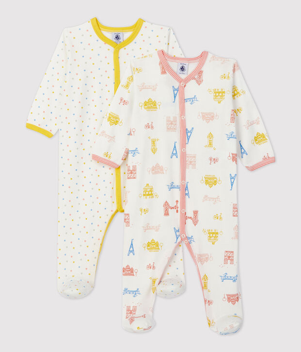 Paris Print and Starry Cotton Sleepsuits - 2-Pack multicolor