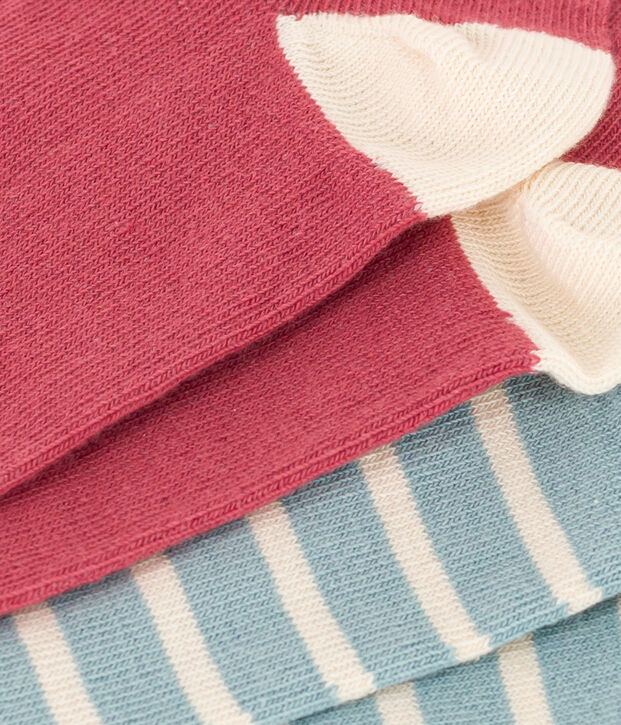Children's Cotton Jersey Striped Socks - Pack of 2 multicolor