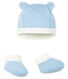 Baby Boys' Bonnet and Bootees Set in Quilted Tube Knit