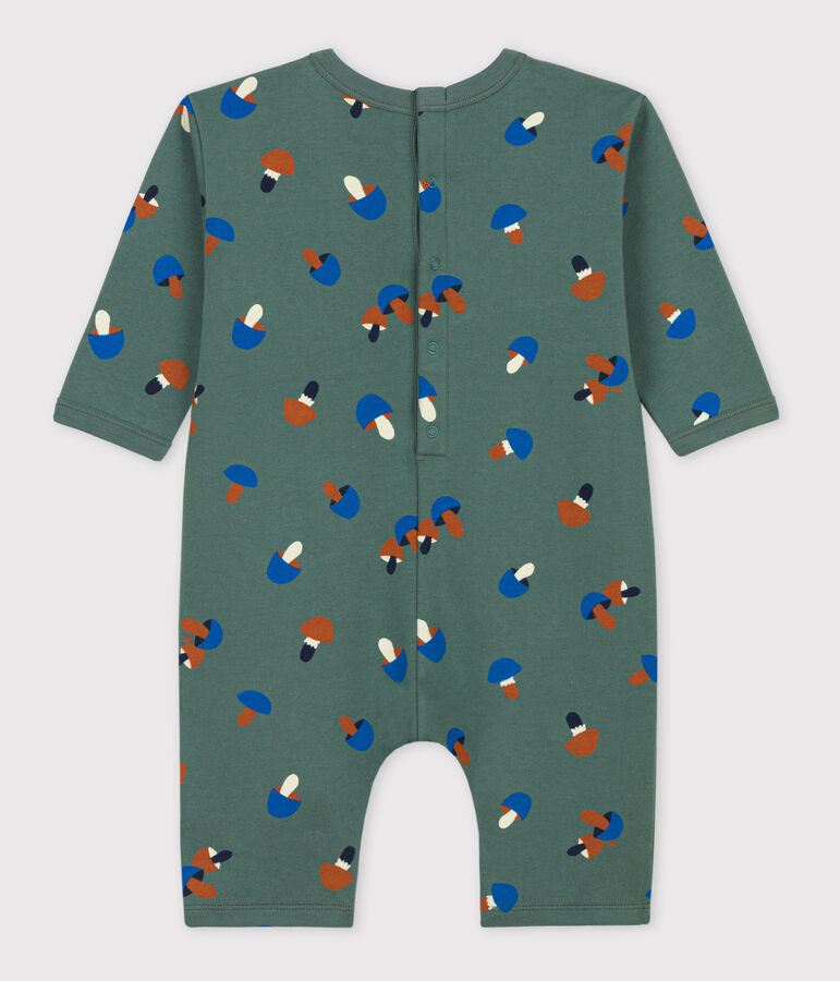 Babies' Patterned Fleece Jumpsuit VALLEE green/MULTICO ecru
