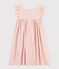 Girls' Sleeveless Textured Cotton Dress SALINE pink