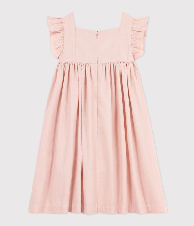 Girls' Sleeveless Textured Cotton Dress pink