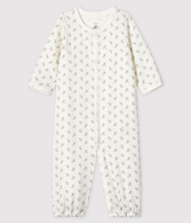 Babies' Rabbit Print Organic Cotton Jumpsuit/Sleeping Bag white/multicolor