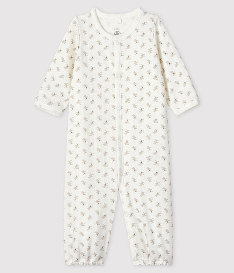 Babies' Rabbit Print Organic Cotton Jumpsuit/Sleeping Bag MARSHMALLOW white/MULTICO white