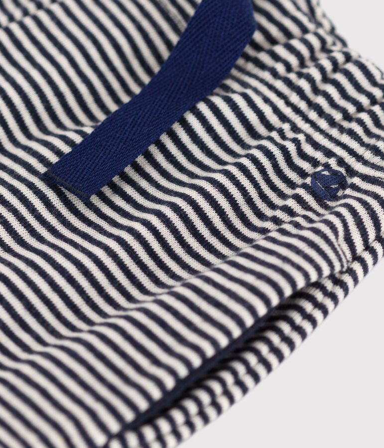 Babies' Pinstriped Tube Knit Trousers blue/ecru