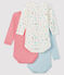 Baby girls' long-sleeved bodysuit - Set of 3 variante 1
