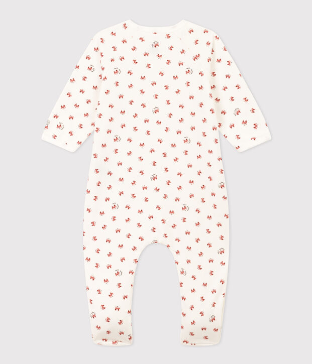 Babies' Patterned Fleece Pyjamas white/multicolor