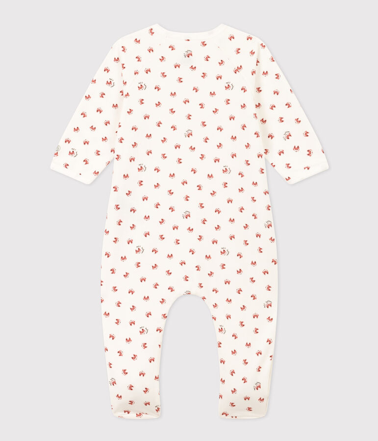Babies' Patterned Fleece Pyjamas MARSHMALLOW white/MULTICO white