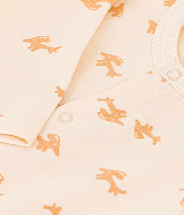 Babies' Light Fleece Jumpsuit Ecru/beige