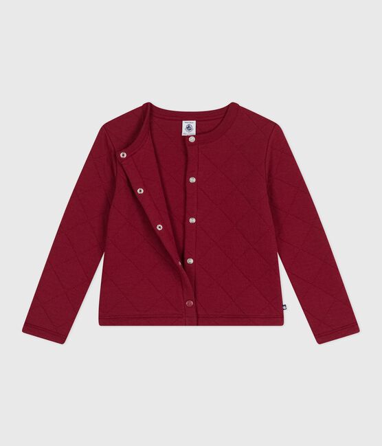 Children's plain cotton cardigan AMARANTE