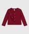 Children's plain cotton cardigan AMARANTE