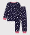 Children's pyjamas in star-print fleece SOIR blue/MARSHMALLOW