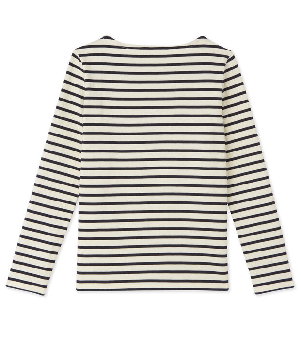 Women's sailor top in heavy jersey white/blue