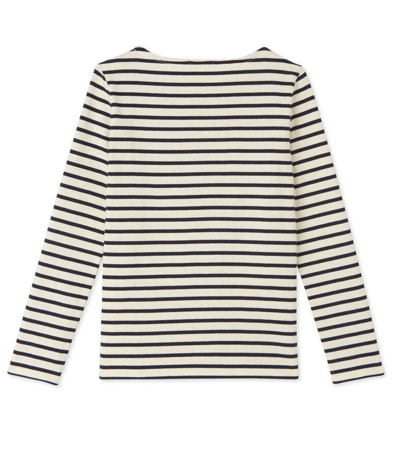 Women's sailor top in heavy jersey white/blue