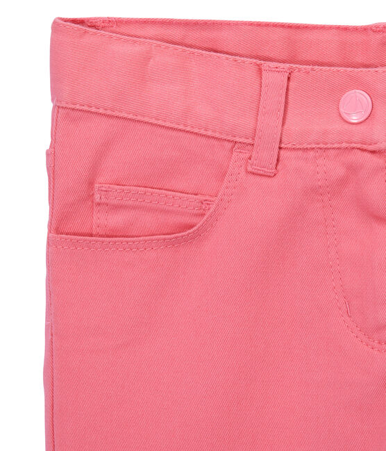 Girls' coloured denim trousers PETAL pink
