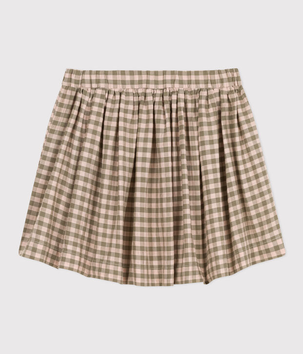 Girls' Cotton Print Skirt green/pink