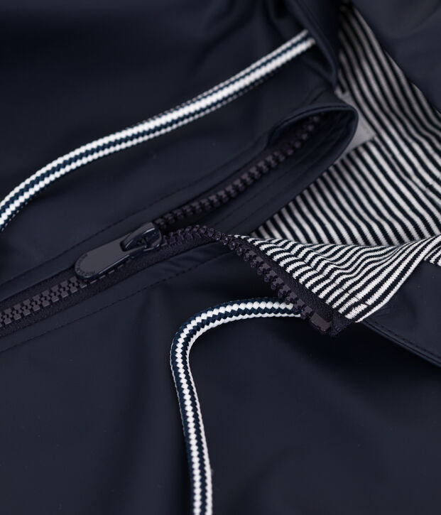 Women's short raincoat blue