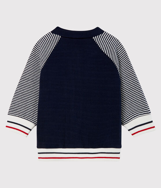 Baby Boys' Tube Knit Varsity Jacket SMOKING blue/MARSHMALLOW white