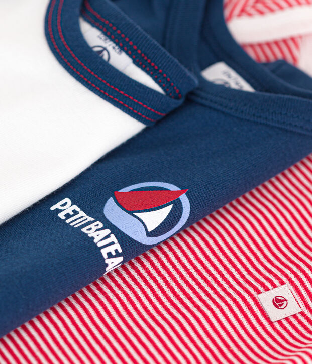 Babies' short-sleeved cotton bodysuits - 3-Pack multicolor