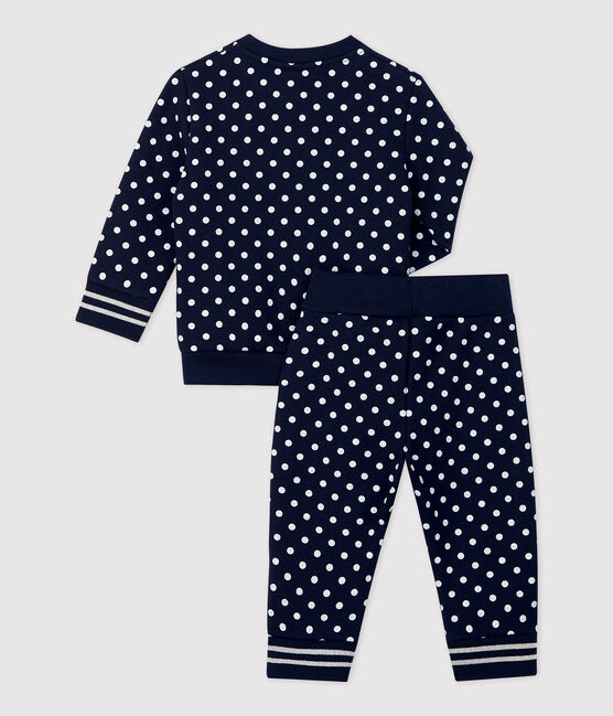 Babies' Fleece Tracksuit SMOKING blue/MARSHMALLOW white