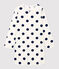 Girls' Dot Pattern Organic Cotton Nightdress MARSHMALLOW white/MEDIEVAL blue