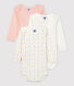 Multicoloured Long-Sleeved Cotton Bodysuits - 3-Pack