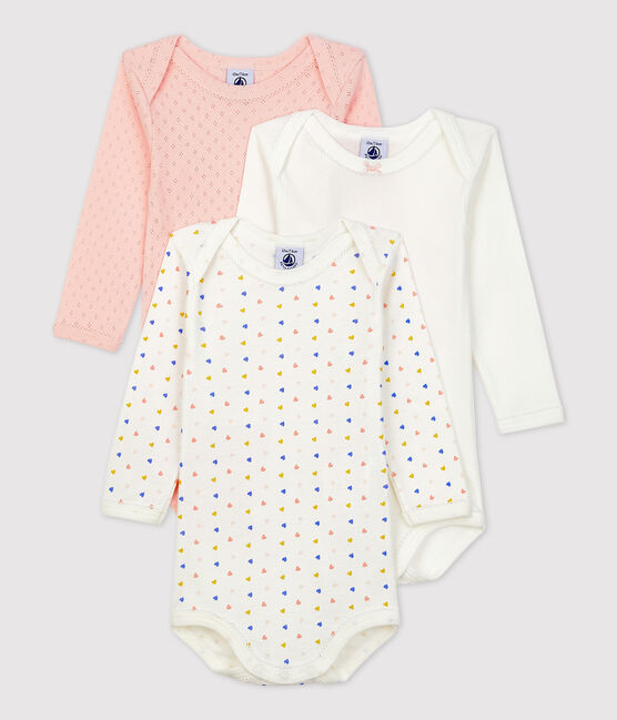 Multicoloured Long-Sleeved Cotton Bodysuits - 3-Pack variante 1