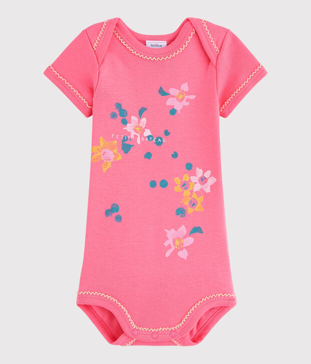 Baby Girls' Short-Sleeved Bodysuit pink