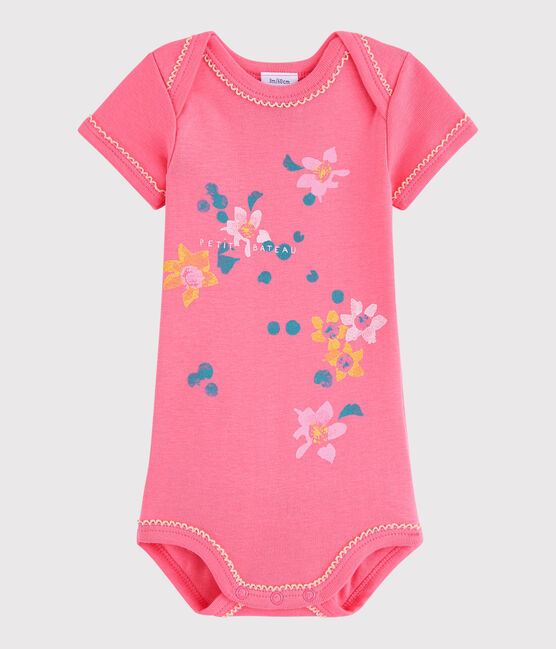 Baby Girls' Short-Sleeved Bodysuit CUPCAKE pink