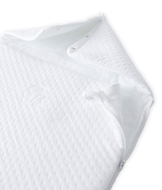 Baby sleeping bag in a padded tube cotton ECUME white