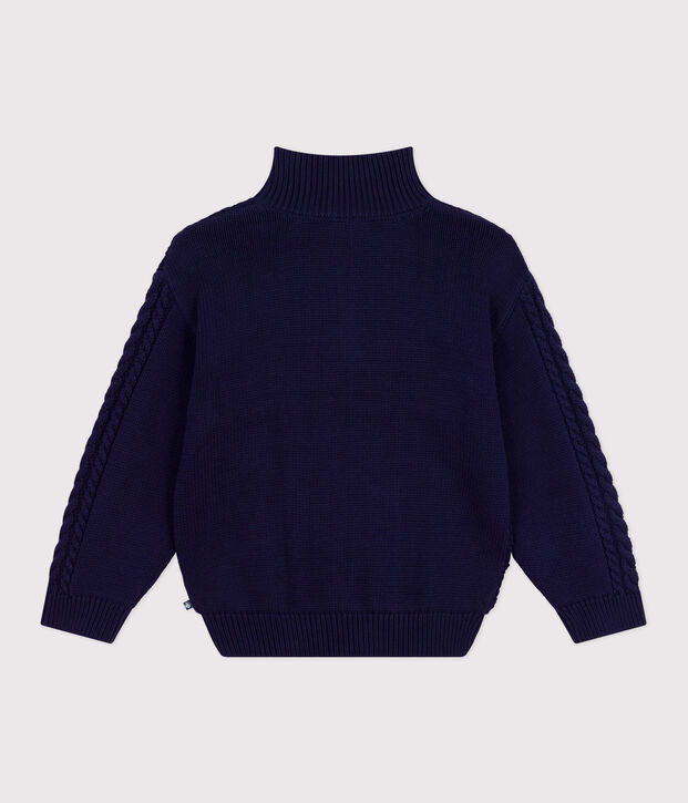 Children's plain cotton shawl-neck jumper SOIR