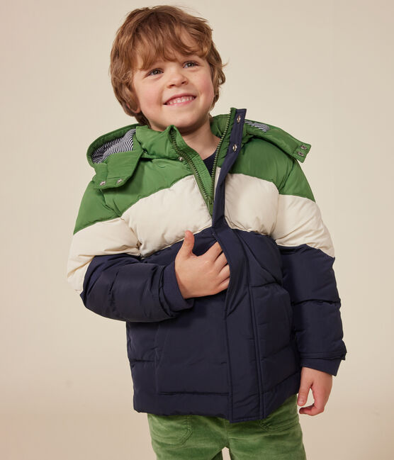 Boys' puffer jacket SMOKING blue/MULTICO white